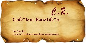 Czékus Ruszlán névjegykártya